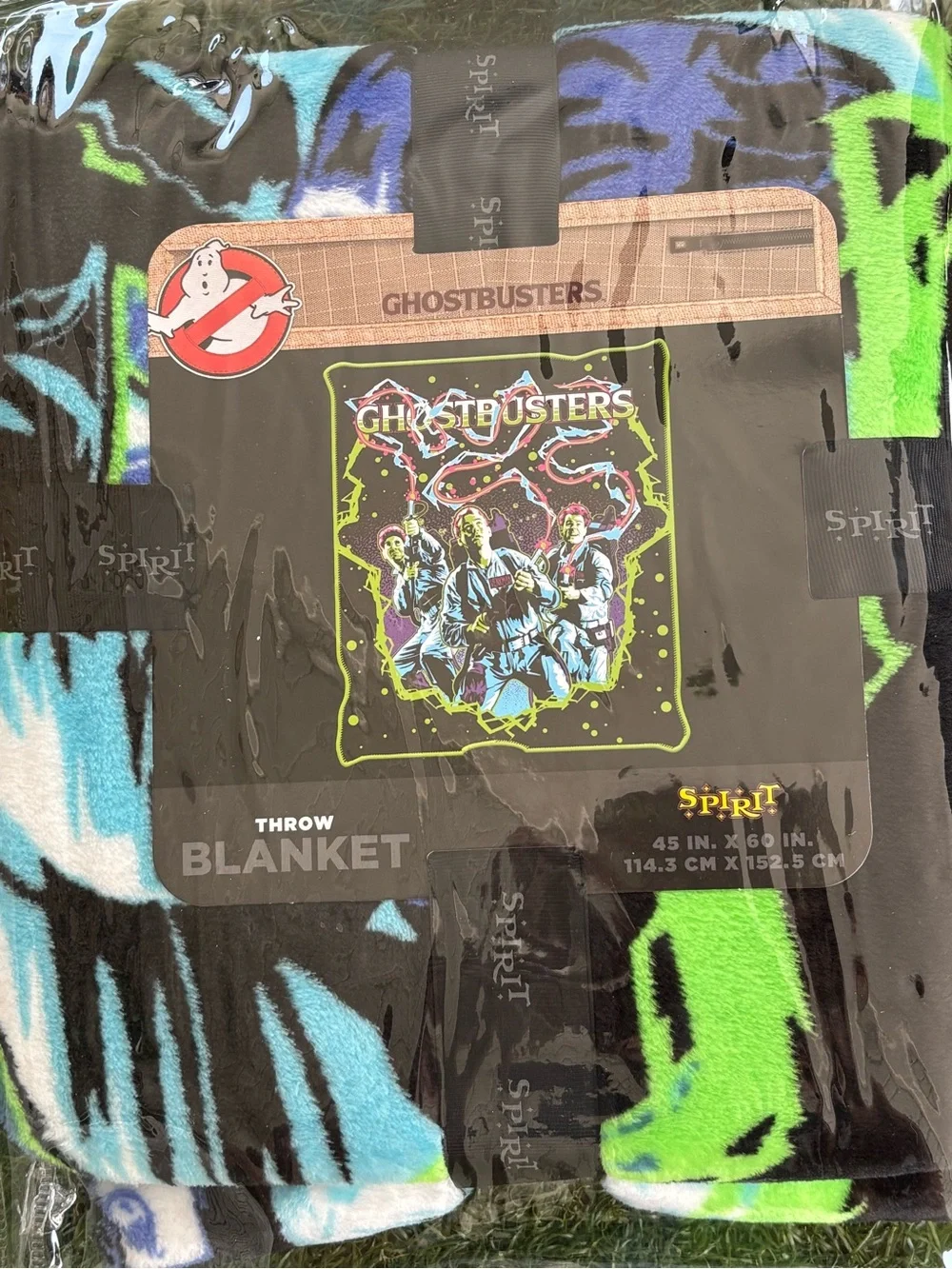 Ghostbusters Neon Logo Fuzzy Fleece Throw Blanket